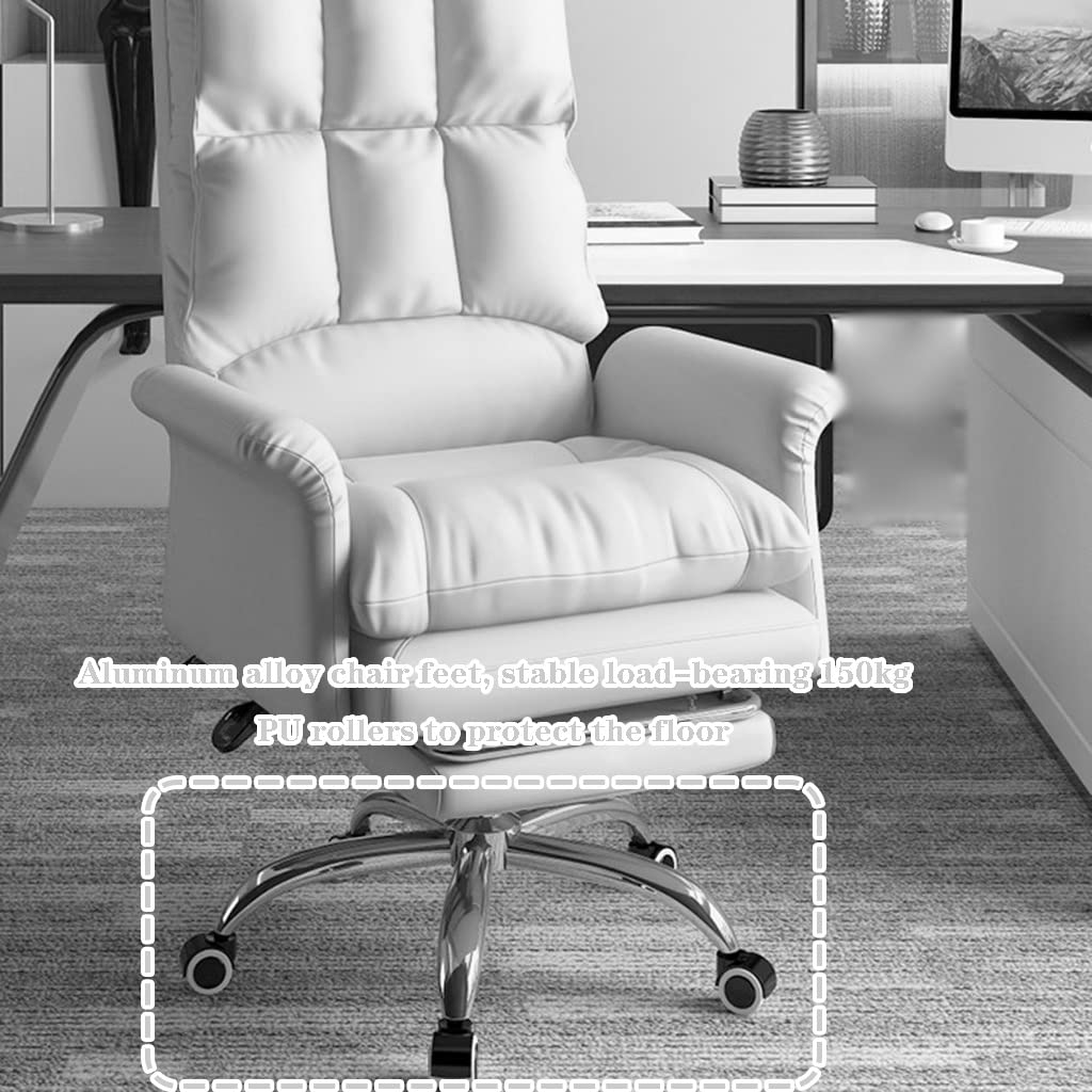 Ergonomiczne, biurowe, rozkładane krzesło komputerowe z kółkami i podnóżkiem, wygodne podnoszenie, fotel kierowniczy z poduszką lateksową, nośność do 150 kg, czarny, 107, 115 cm