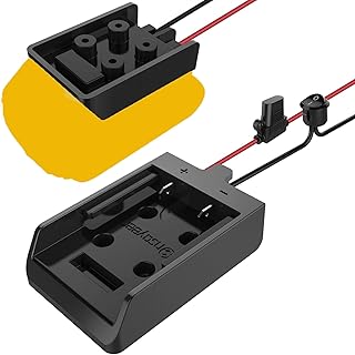 Power Wheel Adapter with Fuse&Switch, Secure Battery Adapter for 20V Lithium Battery, with 12 Gauge Wire, Good Power Convertor for DIY Ride On Truck, Robotics, RC Toys and Work Lights, 1 Pack