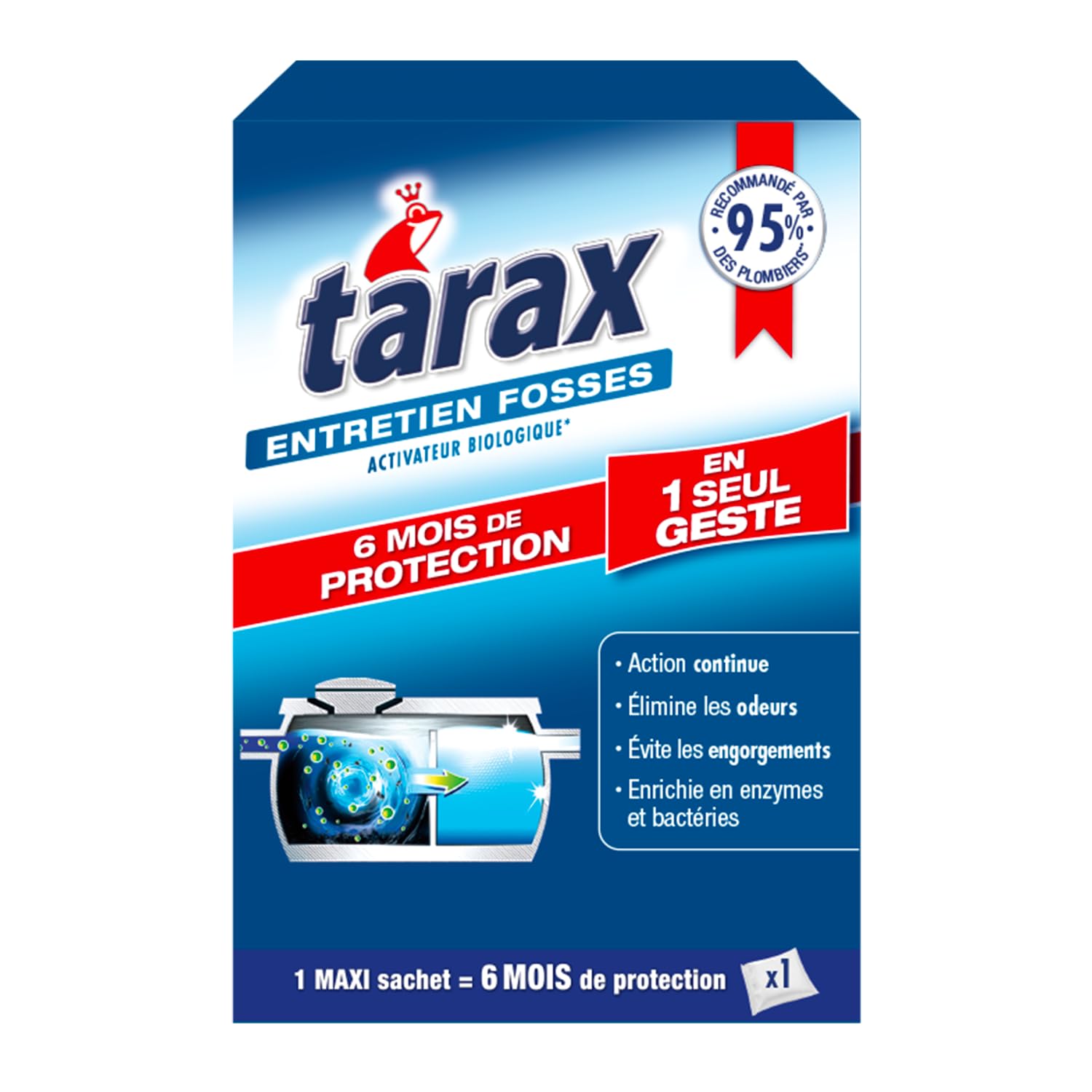 Traitement Fosses Septiques 6 Mois - Activateur Fosse Septique Enzymes Bactéries - 1 Maxi Sachet