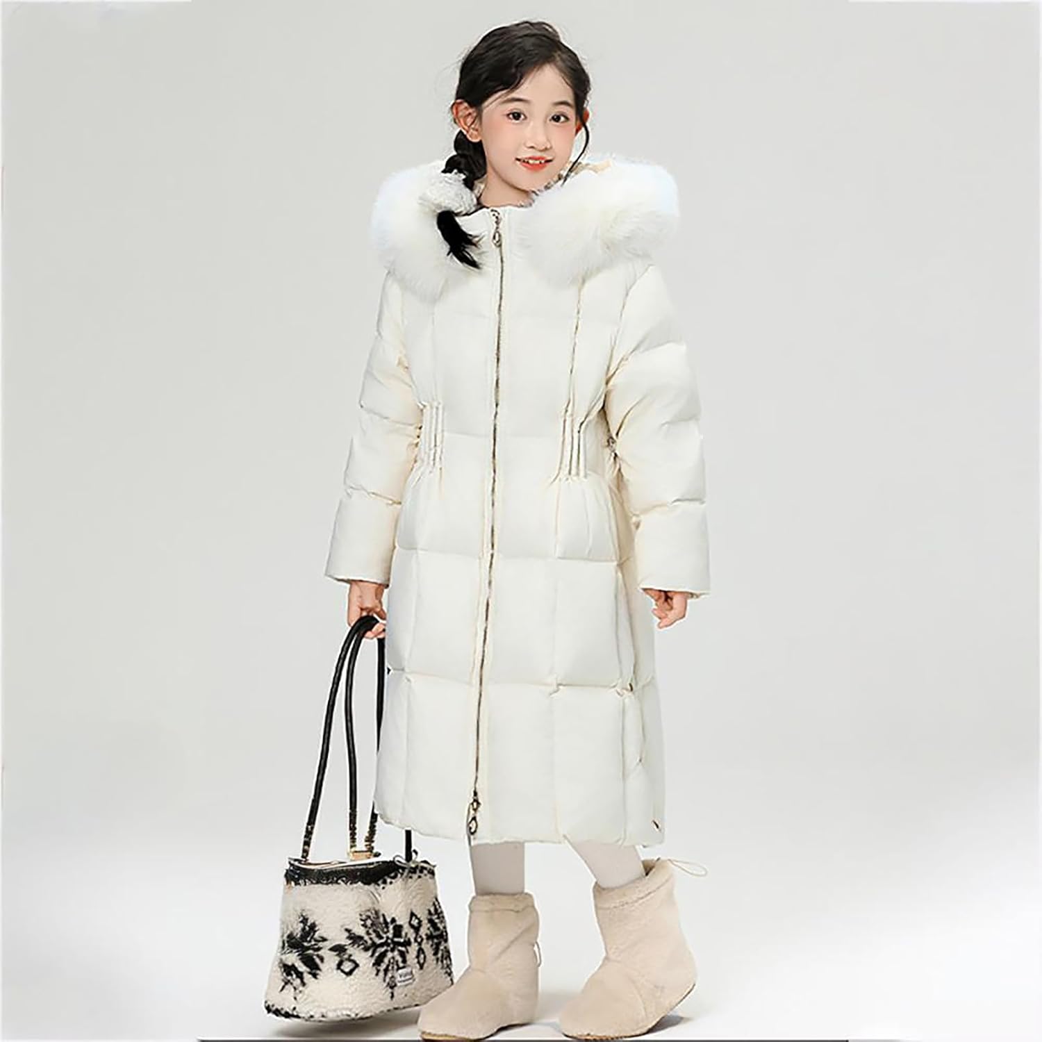 [OUBINEWER] ダウンジャケット キッズ 女の子 子供アウター ダウンコート ガールズ 綿入り 中綿 もこもこ フード付き