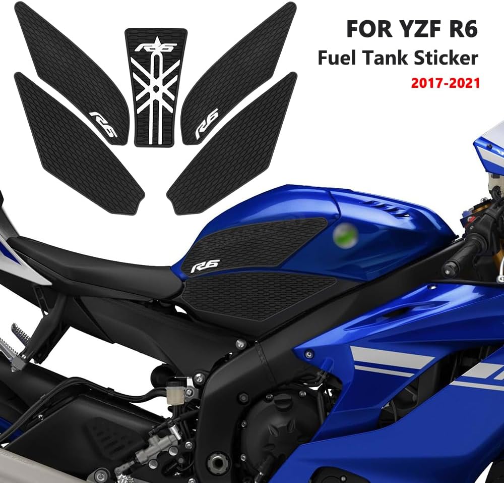 for 2025 2024 YZF-R6 YZF R6 2017-2021 2022 2023 2024side Fuel Tank pad Protective Sticker Knee Grip Traction pad New Anti-Slip R6 Sticker Protective Accessories