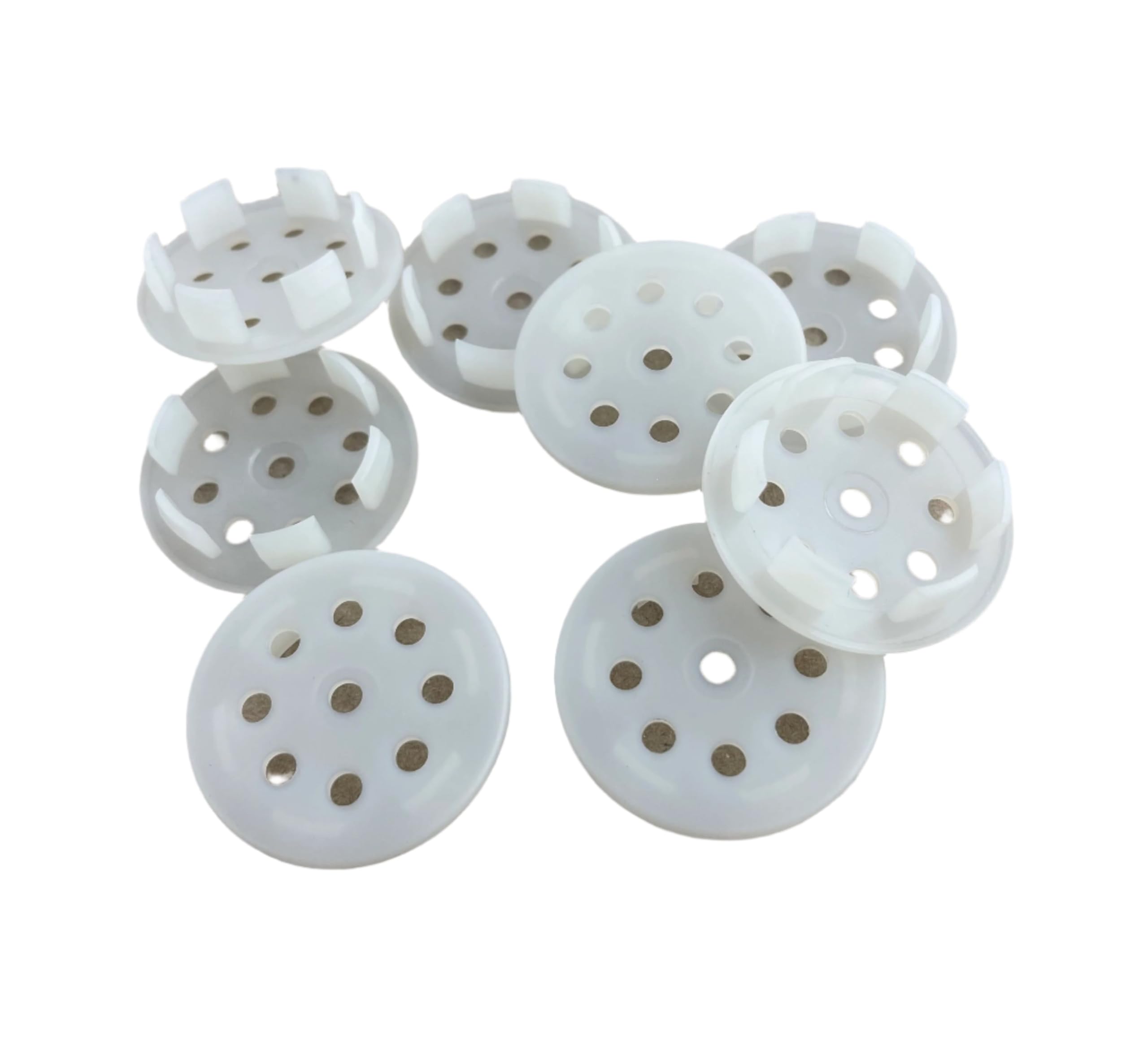 Eight Plastic 1" Vented Hole Plugs - Off White VPW-1.00