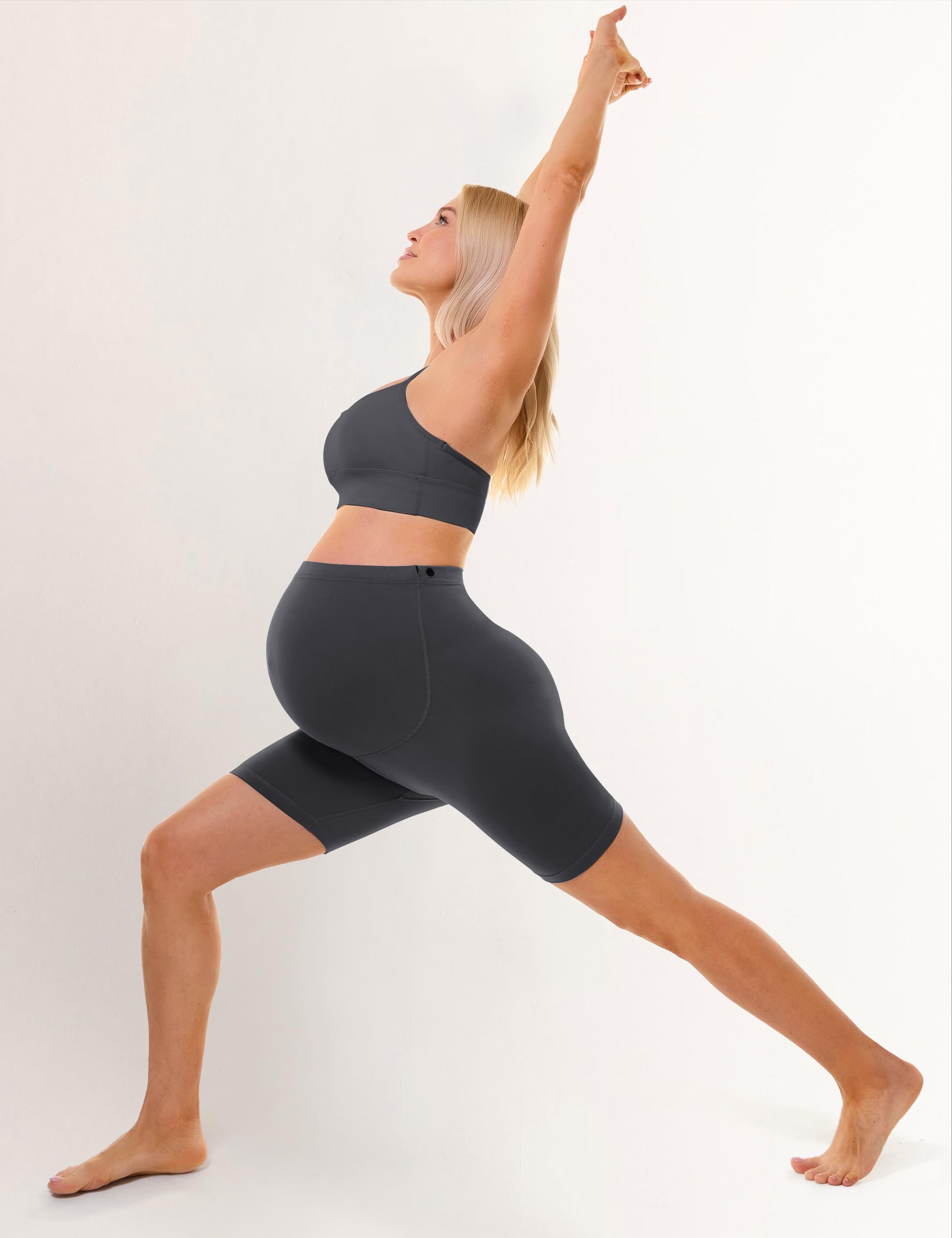 BONVIGOR Buttercloud - Pantalones cortos de maternidad sobre el vientre, pantalones cortos de 5 pulgadas para embarazo, pantalones de yoga
