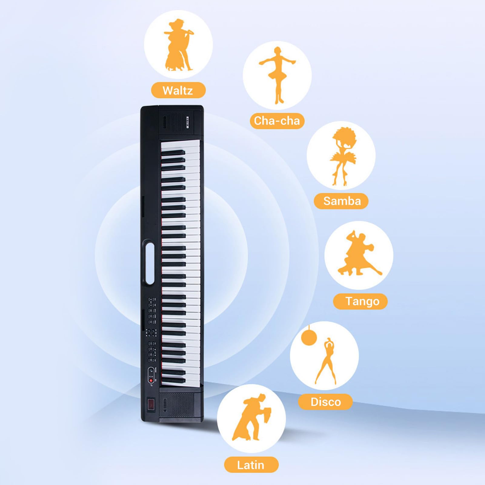 Tastiera di Pianoforte a 61 Tasti Tastiera Elettrica Portatile 200 Suoni 200 Ritmi 60 Brani Dimostrativi per Principianti (Spina europea)