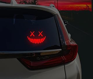 Reflective Smile Demon Car Sticker,Funny Cool Die Cut Waterproof Car Window Decal