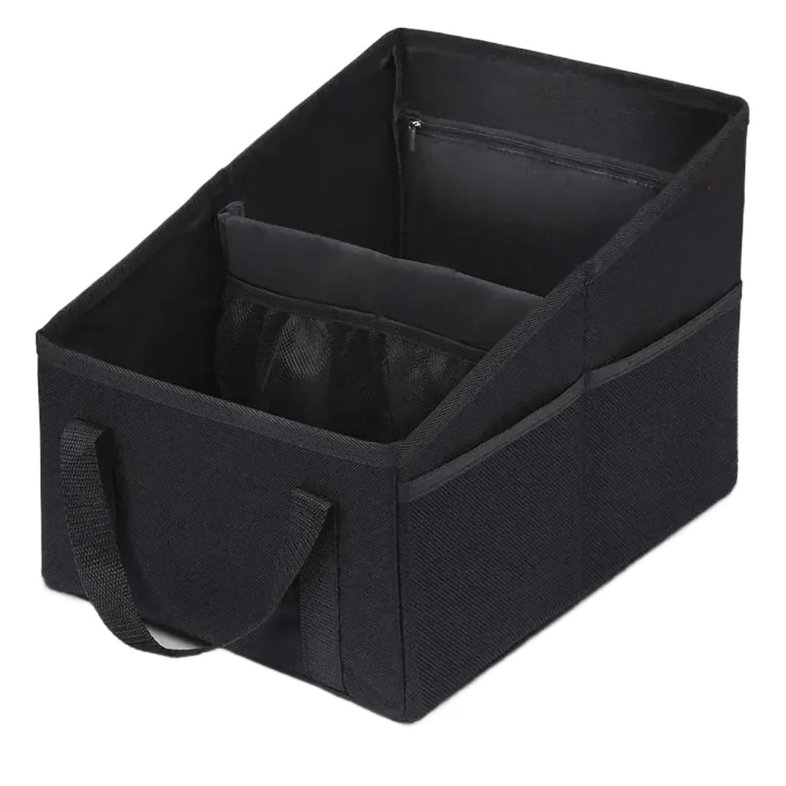 BHGMGEBLV Car Bin Black Car Trunk Organizer High Capacity Storage Cars Trash Can(Black)