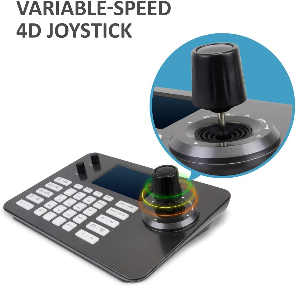 Best Cyber Monday 🔥 LEFTEK Video Conference PTZ Controller Decoding Series Keyboard with 5 Inch LCD Screen 4D Joystick POE Function Protocol Connection