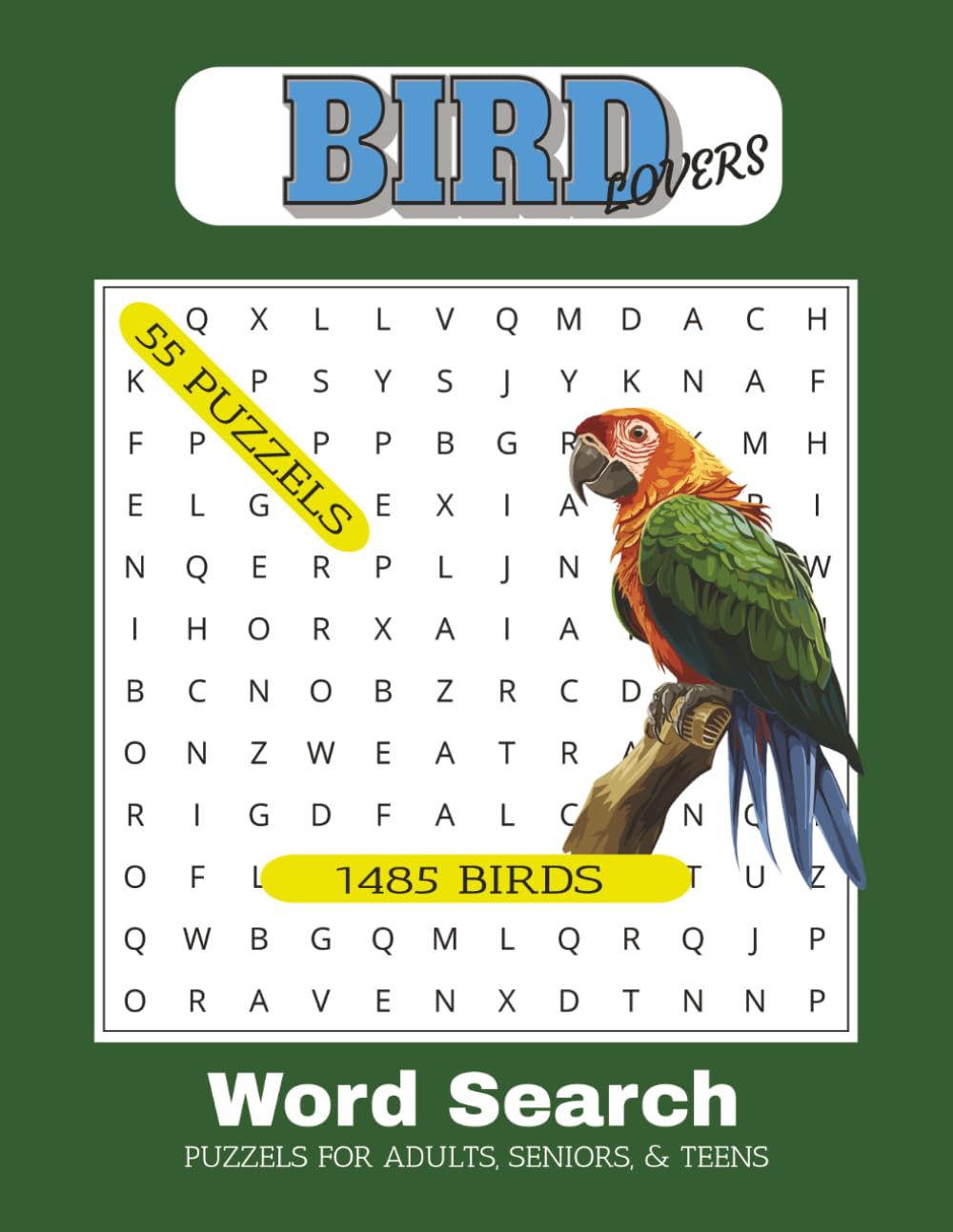 Bird Word Search Book: Word Searches with easy to read print about birds and prefect for bird watchers all around the word | 8x10 inches, 110 pages | ... Vacations, Holidays, Gifts, Free Screen time
