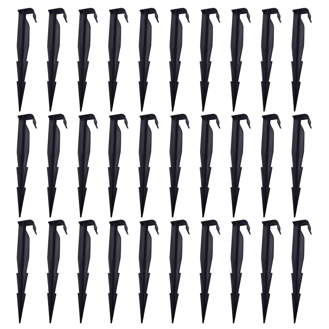 Piquets de Fixation Noirs pour Tuyau Goutte à Goutte 16mm, Lot de 30, Système d'Irrigation