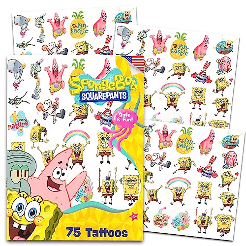 75 Pcs Spongebob Temporary Tattoos for Toddlers Bundle image 3