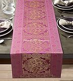 camino de mesa etnico Uso:- Se utiliza en una variedad de formas: se coloca en el centro de la mesa como decoración, se coloca sobre la mesa para definir los asientos o se utiliza para llevar a cabo un tema.