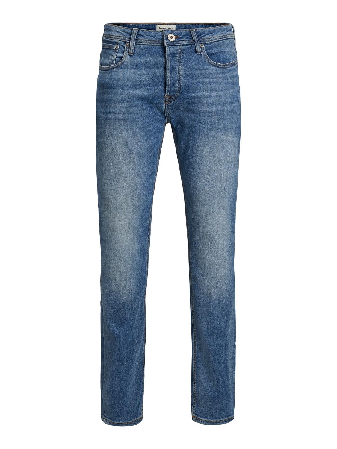 Herren Jack & Jones Jeans Tim Straight Legs Slim Fit Flat Front Tim ORIGINAL, Farben:Dunkelblau, Größe Jeans:33W / 30L