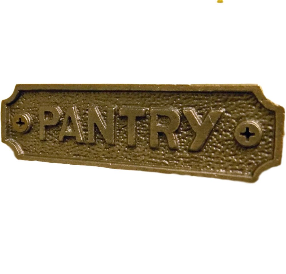 Bowley & Jackson Brown Traditional Cast Metal Pantry Door Sign.