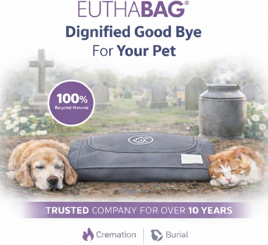 EUTHABAG Snuggle Bag Designed by a Veterinarian The Dignified Pet Cremation & Burial Bag for a Gentle Goodbye for German Shepherd, Labrador Retriever, Mastiff and Large Dogs 40–85 lb (Large)