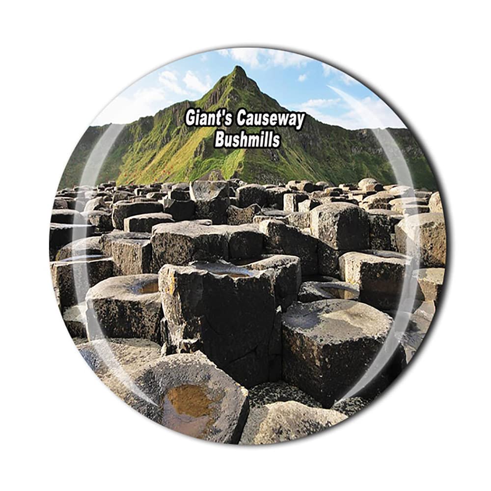 Aimant De Réfrigérateur 3D En Verre De Cristal - Souvenir De La Causeway Géants De L'Irlande Du Nord - Cadeau De Voyage - Décoration De La Maison Ou De La Cuisine