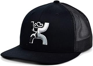 HOOEY Texican Trucker Hat for Men – Adjustable Snapback, Breathable Black Mesh Baseball Cap - Western Trucker Hat for Ranch, Work, & Everyday Wear - One-Size - Black