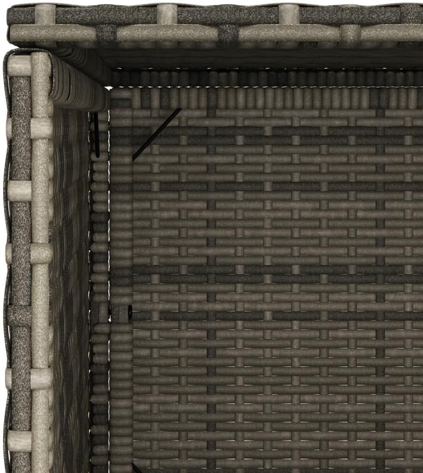 vidaXL Garden Storage Cabinet Grey PE Rattan Medium Durable