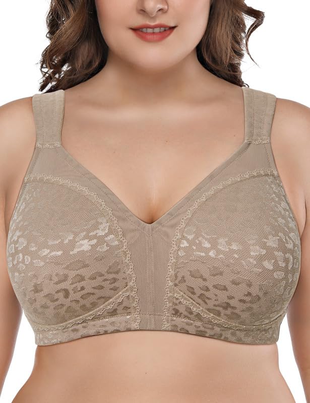 Deyllo Damski biustonosz minimalizujący komfort plus size bez fiszbin bez fiszbin