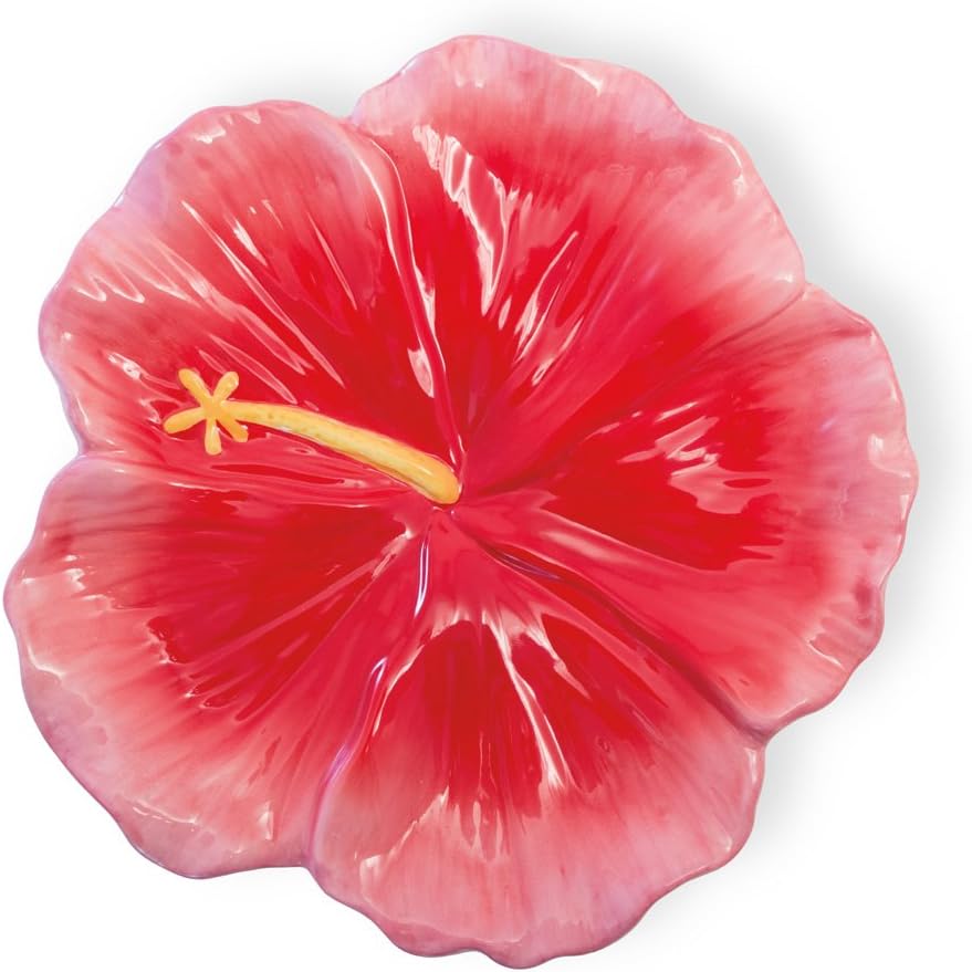 Boston International Ceramic Plate, 10-Inches, Hawaiian Hibiscus