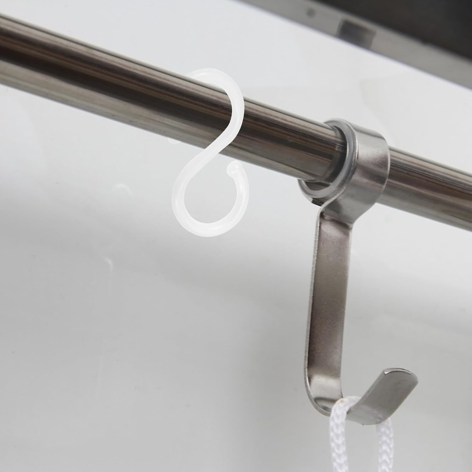 SEWACC 100 Pcs White Plastic S Shaped Hooks for Kitchen Utensils