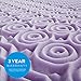 Lucid Lavender Infused 2 Inch Memory Foam Mattress Topper - Queen Size - Plush Feel - 5 Convoluted Zones - CertiPUR Certified - New Home Owner & Dorm Room Essentials