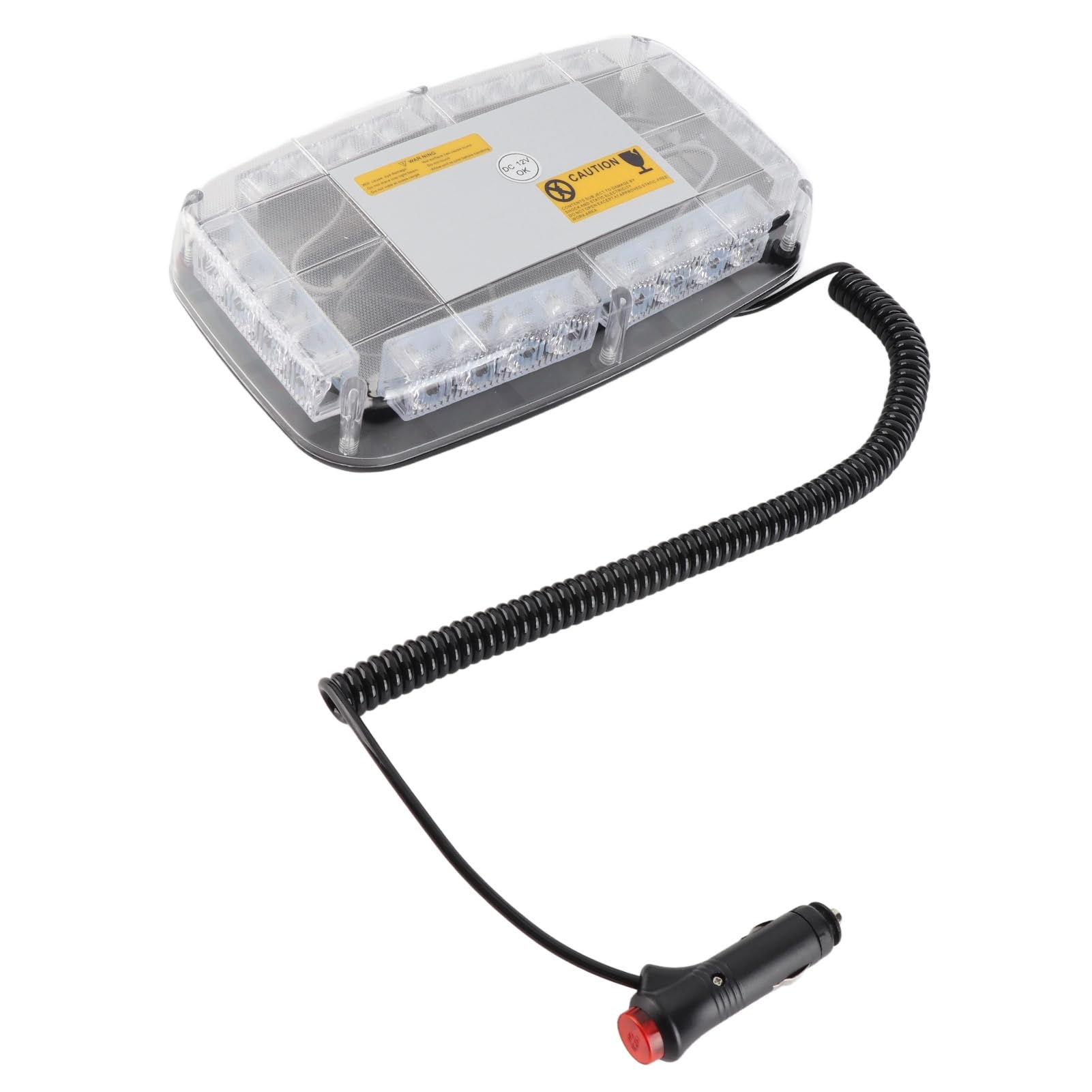 24 LED Emergency Strobe Police Warning Lights for Car Top Roof, 12V DC Flashing Caution Light with 7 Patterns, High Visibility in Sunlight and Water Resistant Design, Cigarette