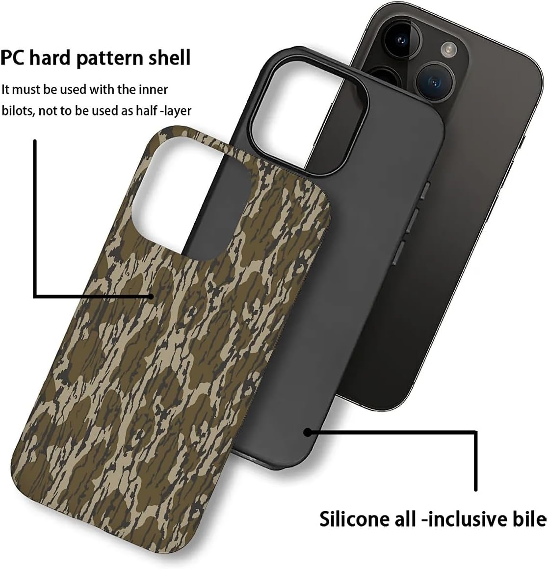 SmaMZ for iPhone 16 Pro Case, T2 Lands Camo Shockproof Rugged Cover Dual Layer Soft TPU Hard PC Bumper Case Design for iPhone 16 Pro - Image 4