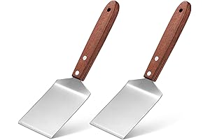 2 Pieces Small Brownie Cookie Spatula Metal Stainless Steel Spatula with Wooden...