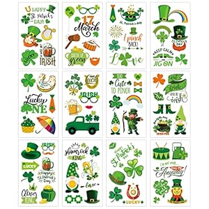 80pcsstpatricksdaytattoosdecorationsaccessories12sheetsshamrocktemporarytattoostickersforkidswomenirishstpatricksdayparadeandfavorspartydecorations Urban Country Home Decor 80pcs st patricks day tattoos decorations accessories 12 sheets shamrock temporary tattoo stickers for kids women irish st patricks day parade and favors party decorations urban country home decor