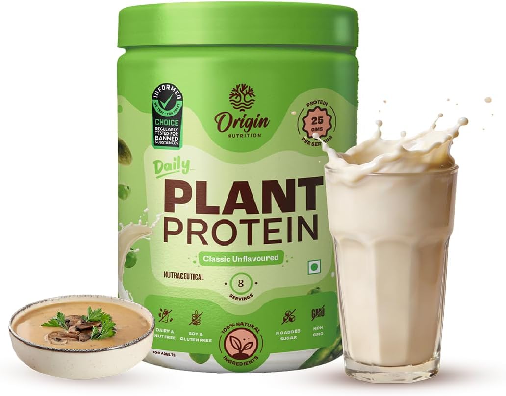 100% Natural Plant Protein Powder, Ranked Best Vegan Protein by Independent Scientific Research, Easy to Digest, Unflavoured with 25g Plant Based Protein, No Added Sugar, 250g