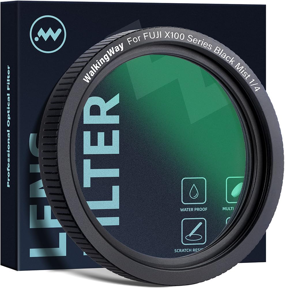 Walking Way Black Diffusion 1/4 Filter (Black Frame), Mist Effect Camera Lens Filter, 28 Layer Coated Optical Glass, Compatible with X100 Series (X100, X100S, X100F, X100T, X100V, X100VI)