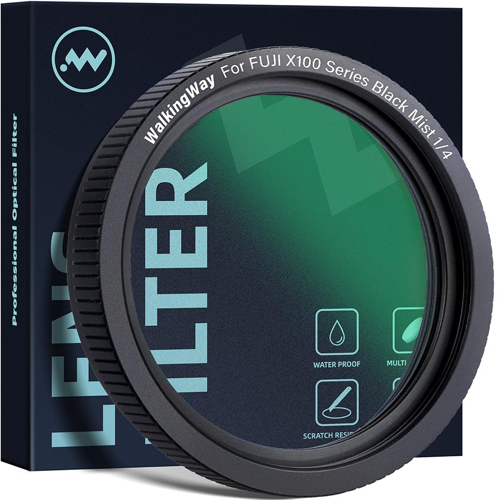 Walking Way Filtre Diffusion Noire 1/4, Filtre Objectif Effet Brume, Verre Optique 28 Couches, Compatible avec Serie X100 (X100, X100S, X100F, X100T, X100V, X100VI)