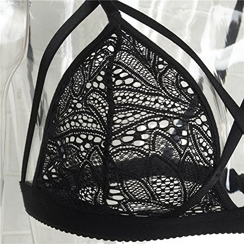 callmo BH Damen Mit BüGel 2 gepolsterte Push-up-BHS mit Bügel Spitze B-Cup Vorgeformte Schwarze und weiße Dessous Sexy… – Bild 4