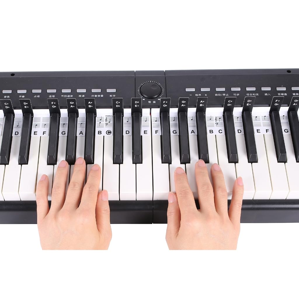Naklejki na klawiaturę pianina elektronicznego zdejmowane etykiety na klawiaturę fortepianową