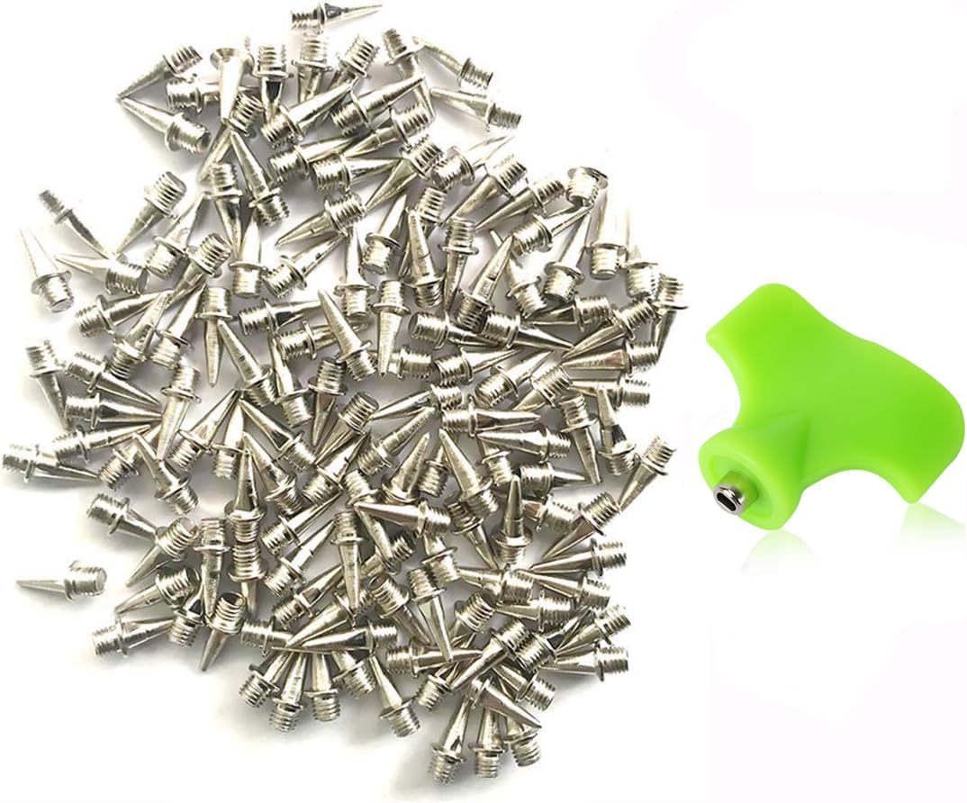 120pcs Stainless Steel Track and Cross Country Spikes with Spike Wrench, Replacement Spikes for Sprint Sports Short Running Shoes