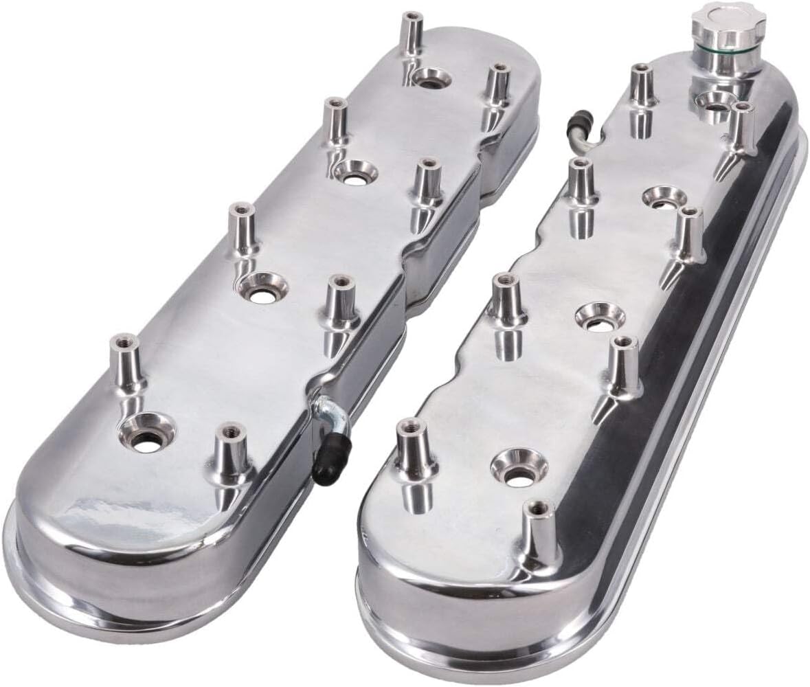 Top Street Performance Cast Aluminum Valve Covers with Coil Mounts for GM Chevy LS Small Block V8 - Polished