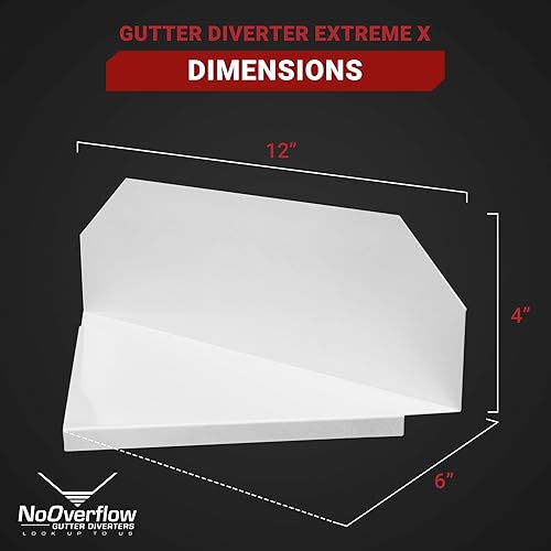 Miniatura 2 de NoOverflow Gutter Diverter Extreme X - Extensor de canalón de lluvia, evita el desbordamiento de agua y daños a la propiedad, aluminio resistente