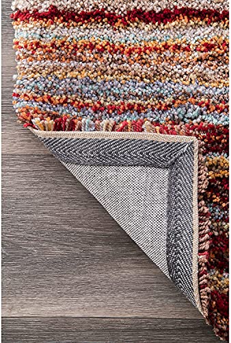 Image of Shaggy Rugs 9 x 12 Feet Soft and Cozy Carpet for Living Room & Hall, Bedroom, and Kids Room Non-Slip, High Pile, Machine Washable, Perfect for Any Room (RedGold)