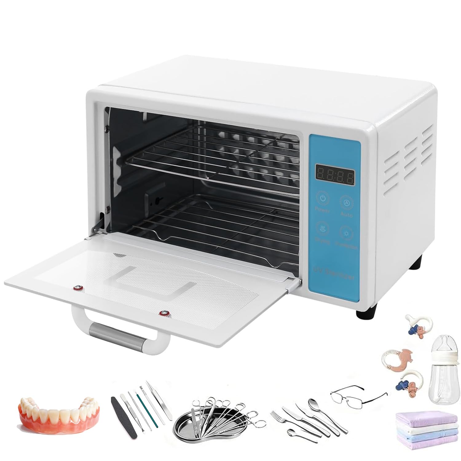 Gabinete esterilizador UV, dispositivo de desinfección multifunción para manicura y spas, gabinete de limpieza de alta temperatura y secadora para una desinfección eficaz