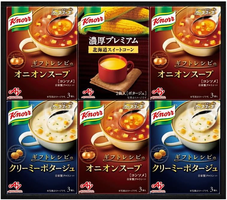 春の贈り物便り クノールプレミアムスープギフト 味の素 クノールカップスープギフトレシピ（オニオンスープ）（3袋入）&times;3、クノールカ