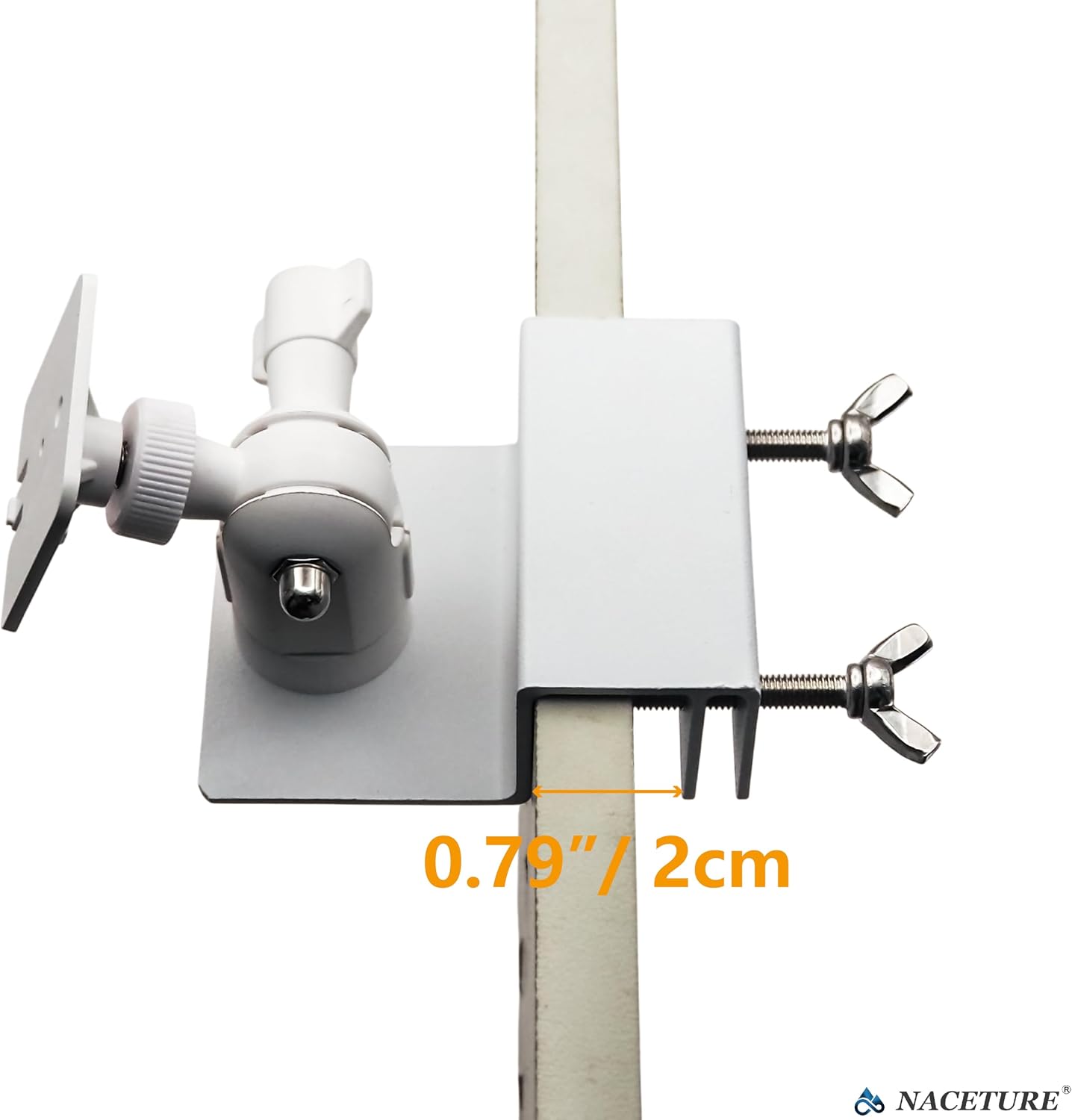 No-Drill Gutter Mount for Solar Panels and Cameras, 2 Pack | Includes two interchangeable adapters with 360° adjustment for roof-edge and gutter installation.