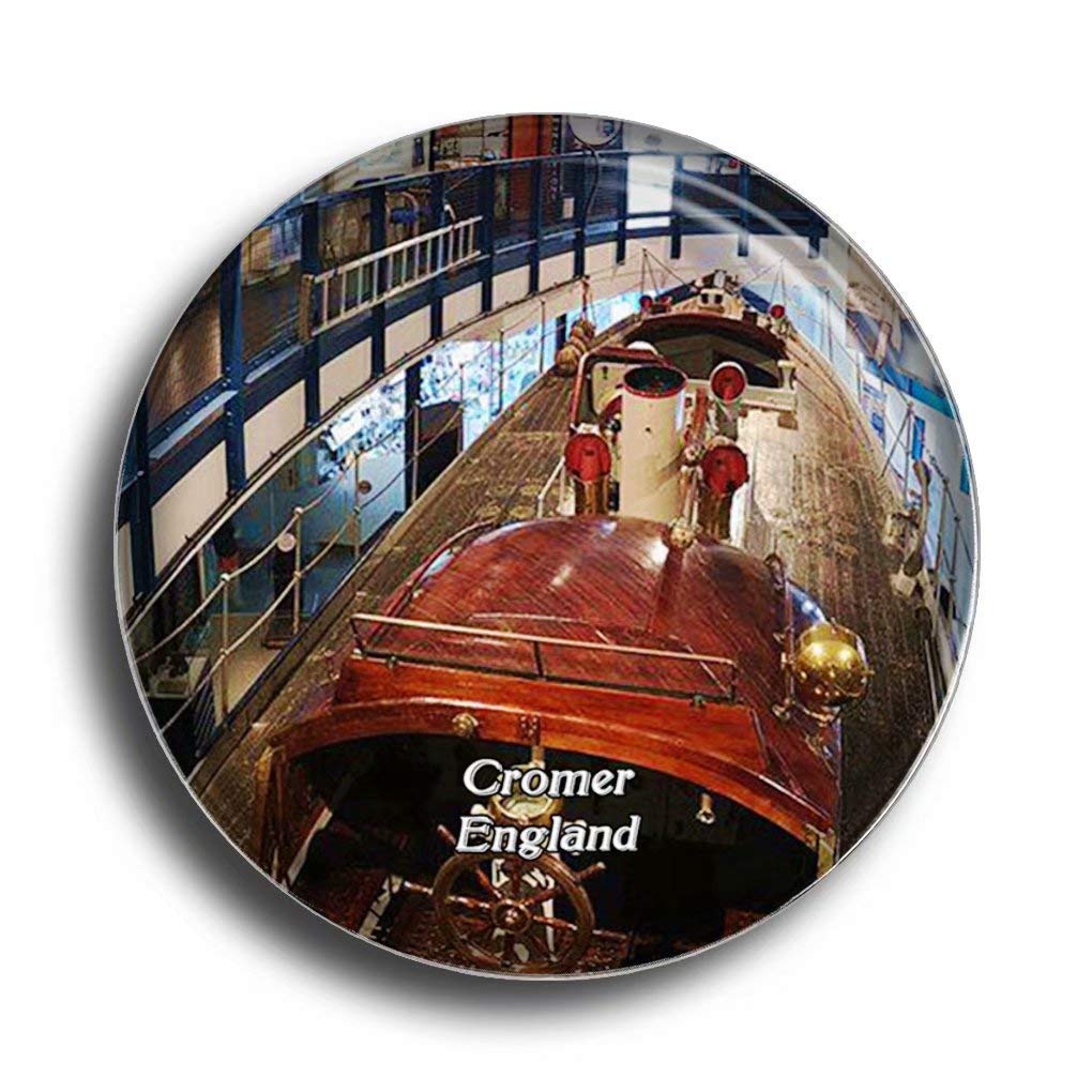 Fridge Magnet UK England Cromer RNLI Henry Blogg Museum Glass Magnets for Refrigerator Souvenirs Cute Crystal Magnet Decor for Whiteboard Office Home Gift