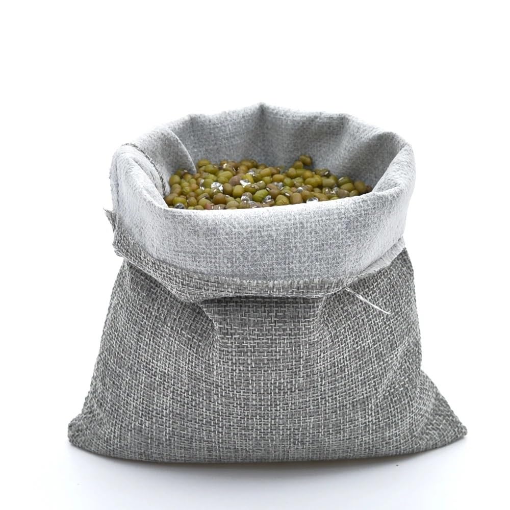 Sacchetti di Luta Confezione da 50 flax juta juta coulisse custodia 10x14 cm Grey Hessian juta regalo sacchetti per la festa di nozze Confezione dei gioielli Borse di imballaggio Per Regali di Nozze,