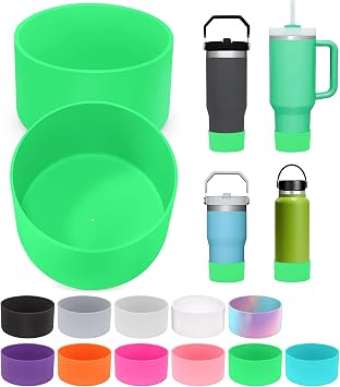 PICcircuit 2PCS for Stanley Boot, Silicone Bottom for Quencher Adventure 40oz 30oz IceFlow 20oz 30oz Bottle&for Hydroflask Tumbler 12-24oz for Stanley Cup Accessories Avoid Scratches&Noise
