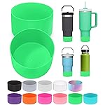 2PCS for Stanley Boot, Silicone Bottom for Quencher Adventure 40oz 30oz IceFlow 20oz 30oz Bottle&for Hydroflask Tumbler 12-24oz for Stanley Cup Accessories Avoid Scratches&Noise
