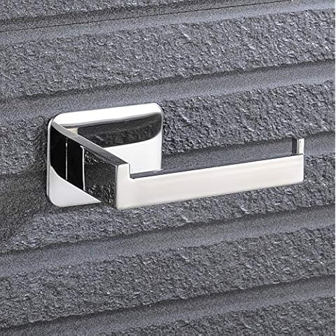 Celbon SUS 304 Stainless Steel Toilet Roll Holder Self Adhesive Suction Chrome Finish Toilet Paper Holder Rack Bathroom Accessories Paper Dispenser Cover