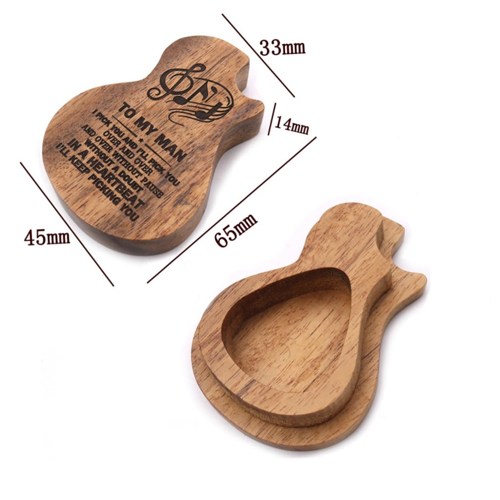 ifundom 2juegos Caja Forma De Guitarra para Púas Púas De Madera Accesorios para Guitarristas Logo para Guitarra Ukelele