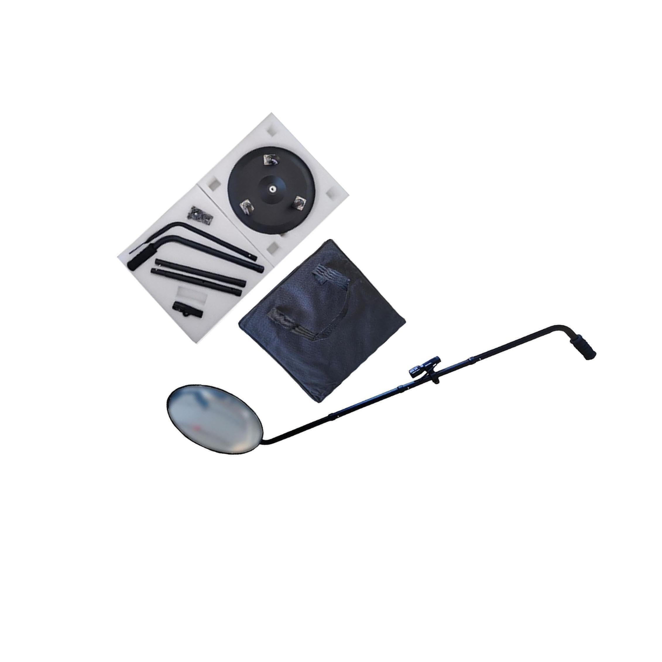 Espejo de inspección Ligero con Poste telescópico y luz LED Brillante para reparación de automóviles. Comprobación mecánica del vehículo. Espejo inspección telescópico con luz LED.