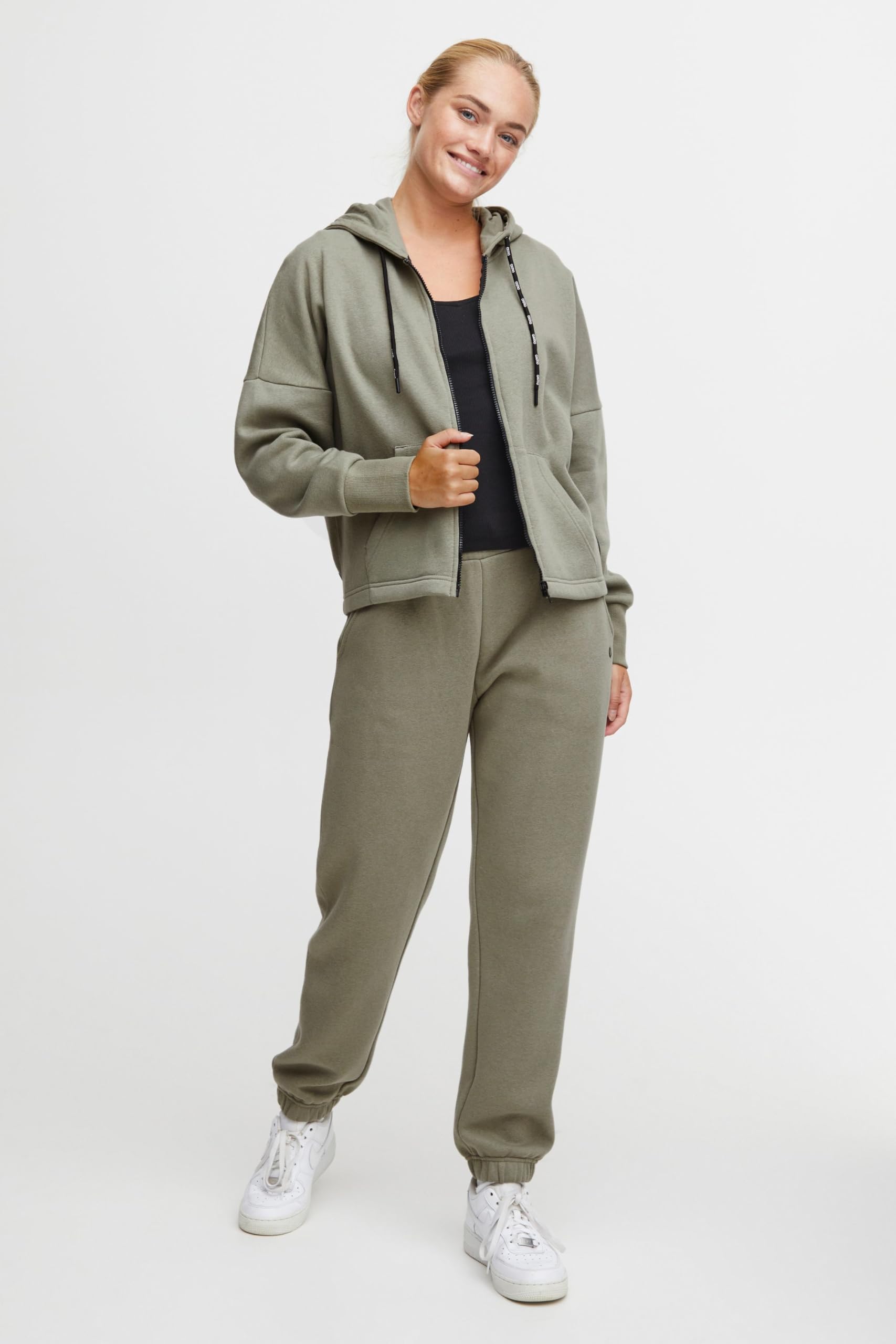 OXMO OXSanice Damen Sweatjacke Kapuzenjacke Hoodie mit Kapuze