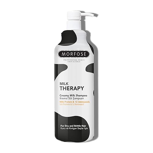 Morfose Champú cremoso profesional de terapia de leche para cabello seco, dañado o quebradizo, repara y protege, aspecto más completo, saludable y